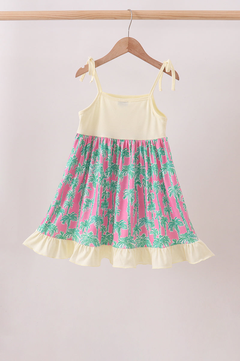 Palm Tree Embroidered Dress