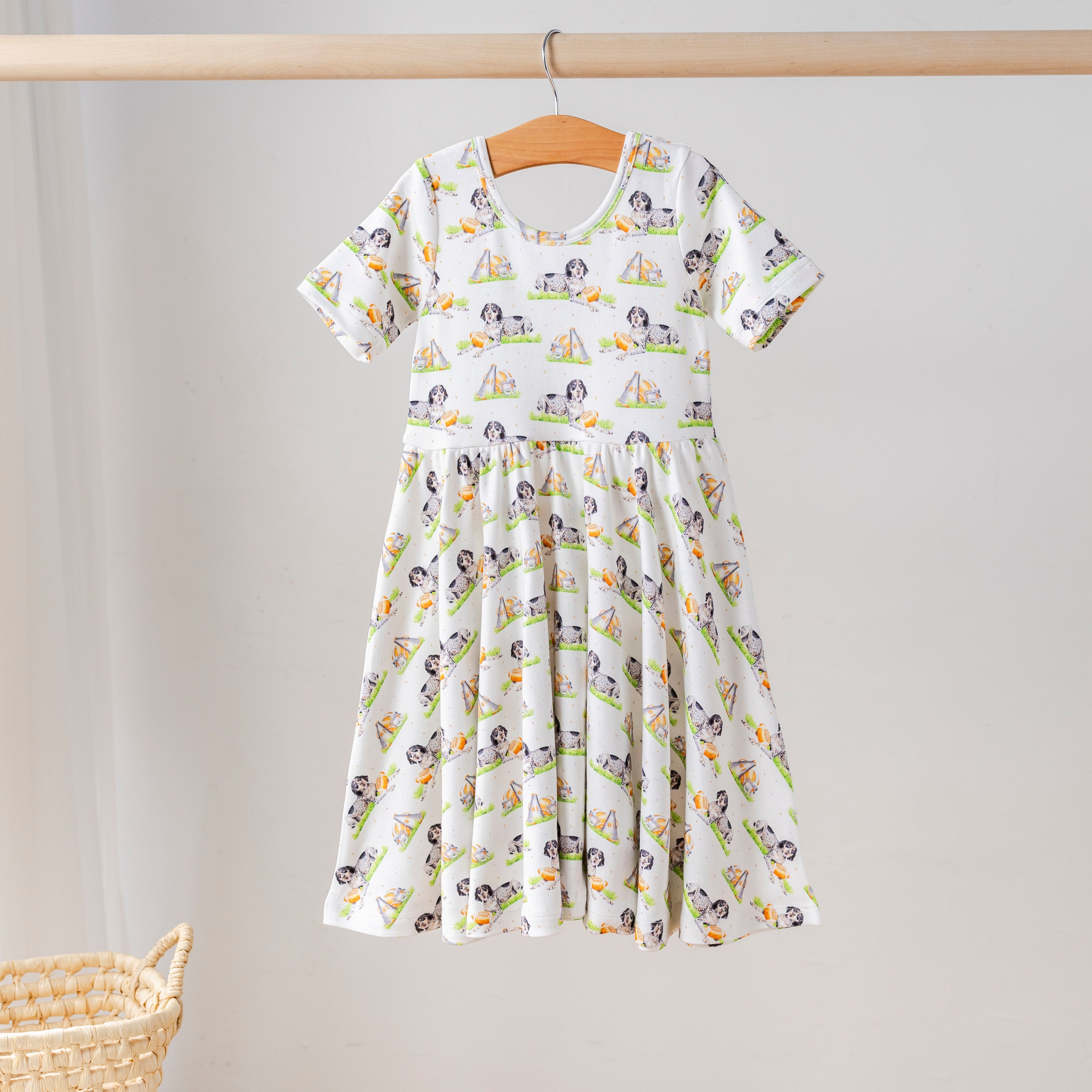 Hound Dog Mascot Mania Organic Cotton Dress for Kids