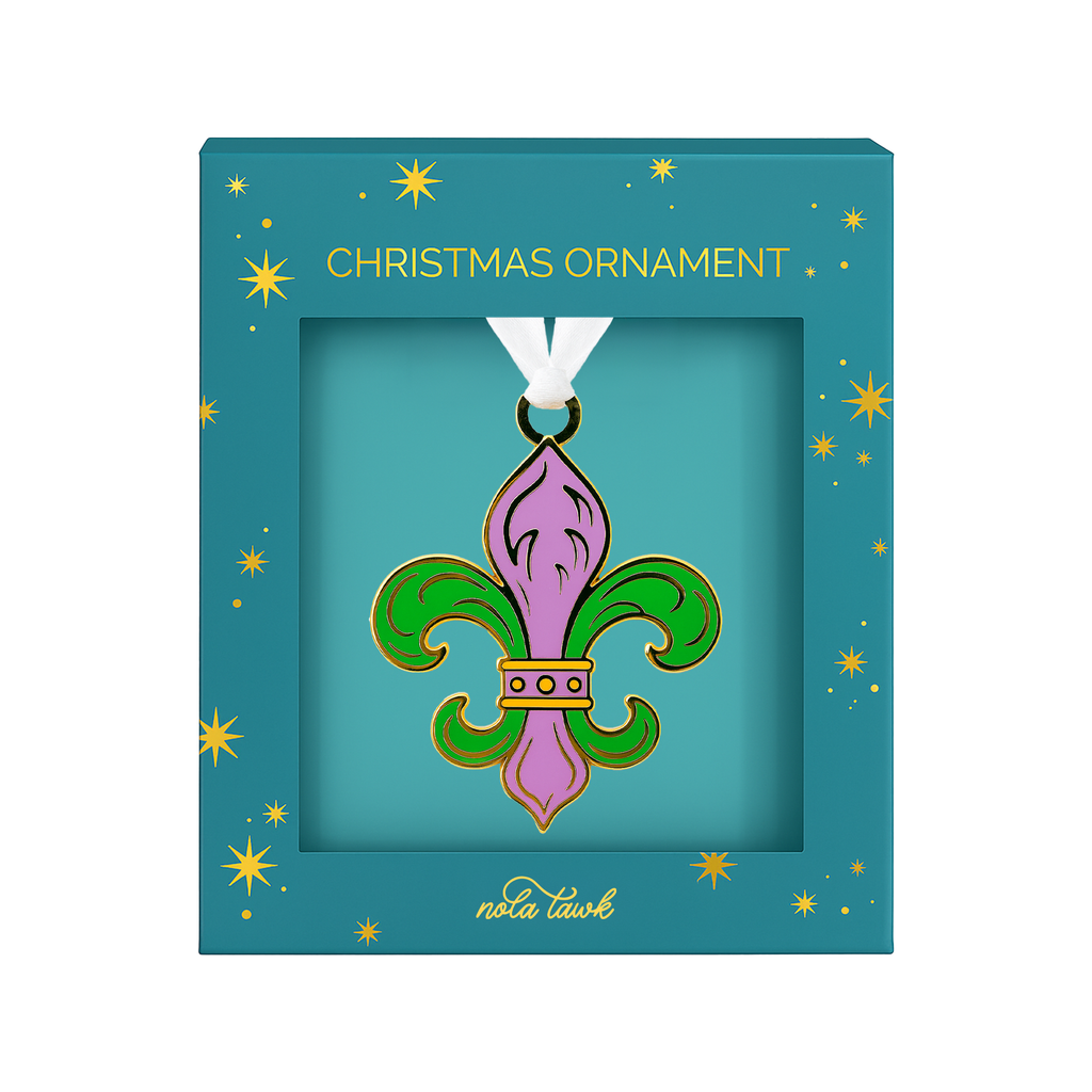 Mardi Gras Fleur de Lis Enamel Ornament