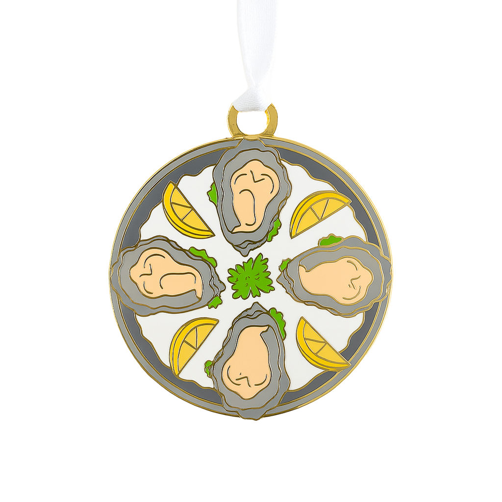 Oyster Plate Enamel Ornament