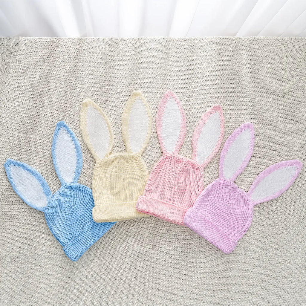 Bunny Ear Knit Beanie in Lilac