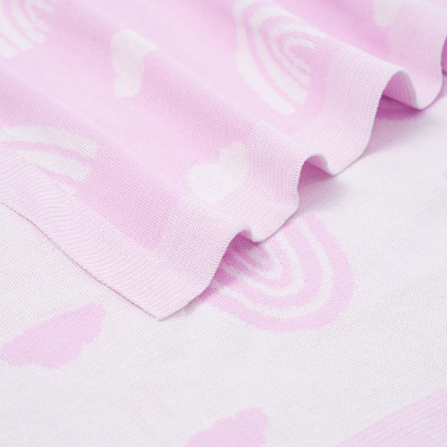 Rainbow Lilac Jacquard Knit Baby Blanket