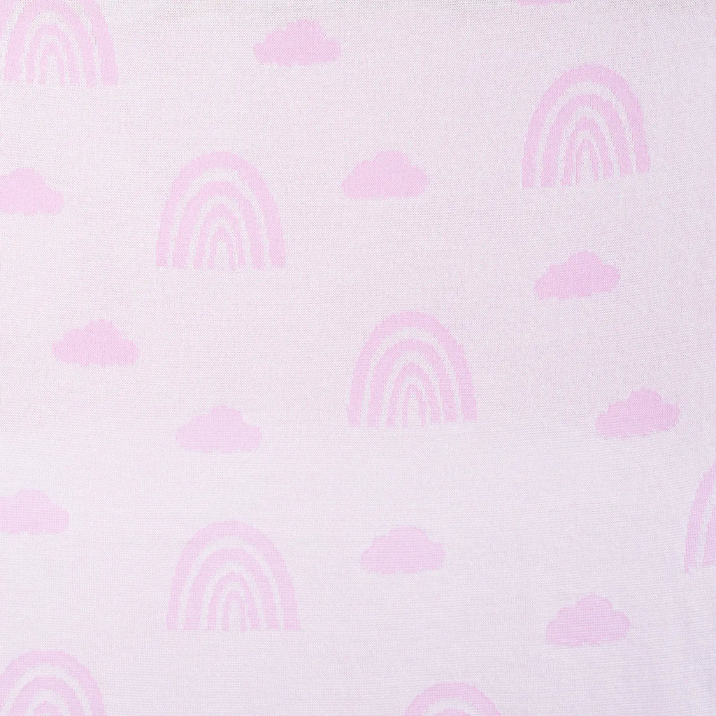 Rainbow Lilac Jacquard Knit Baby Blanket