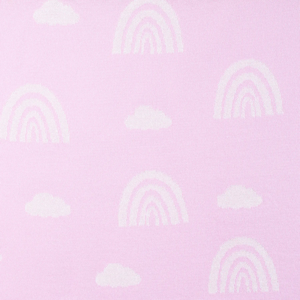 Rainbow Lilac Jacquard Knit Baby Blanket
