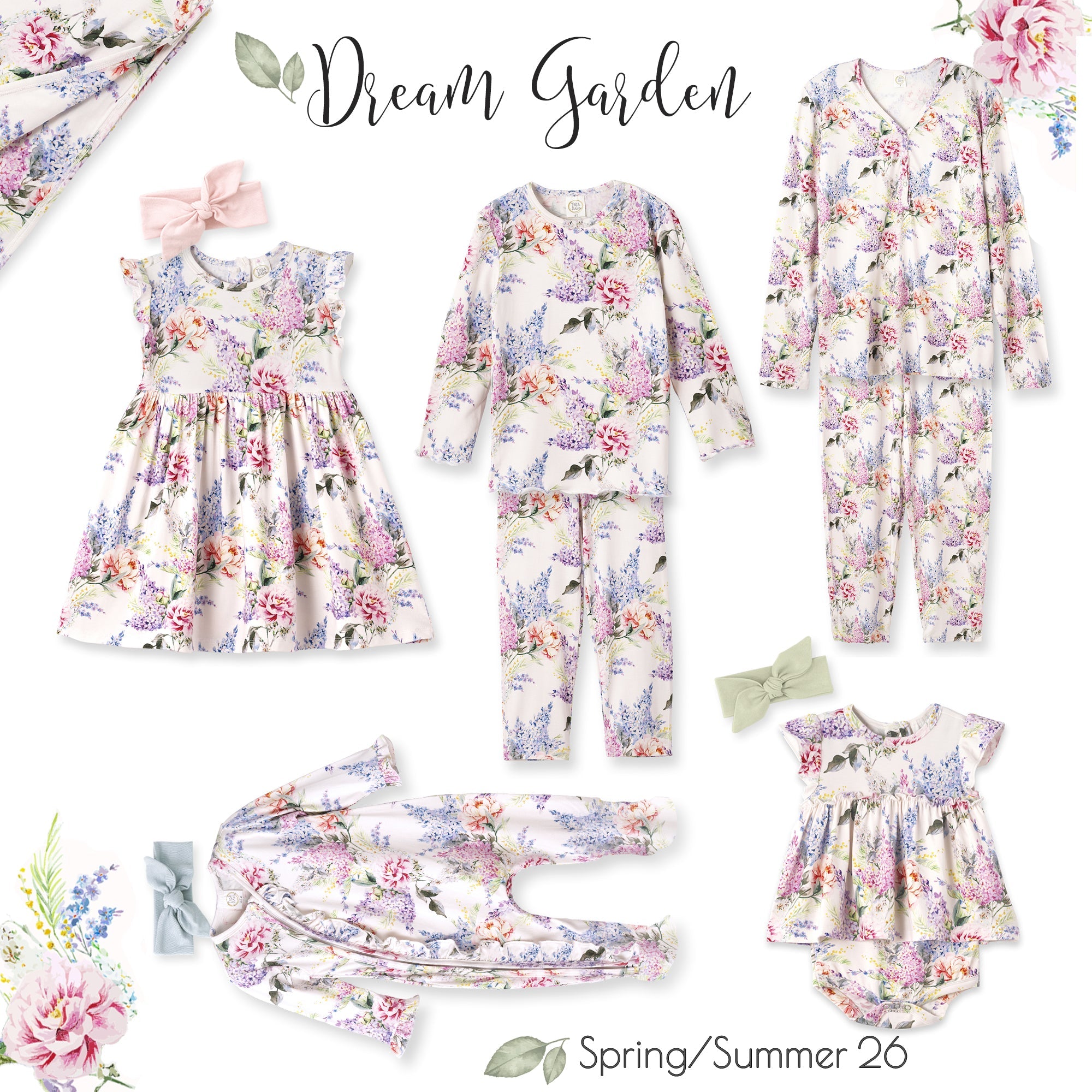 Dream Blossom Soft Bamboo Baby Girl Floral Zipper Romper