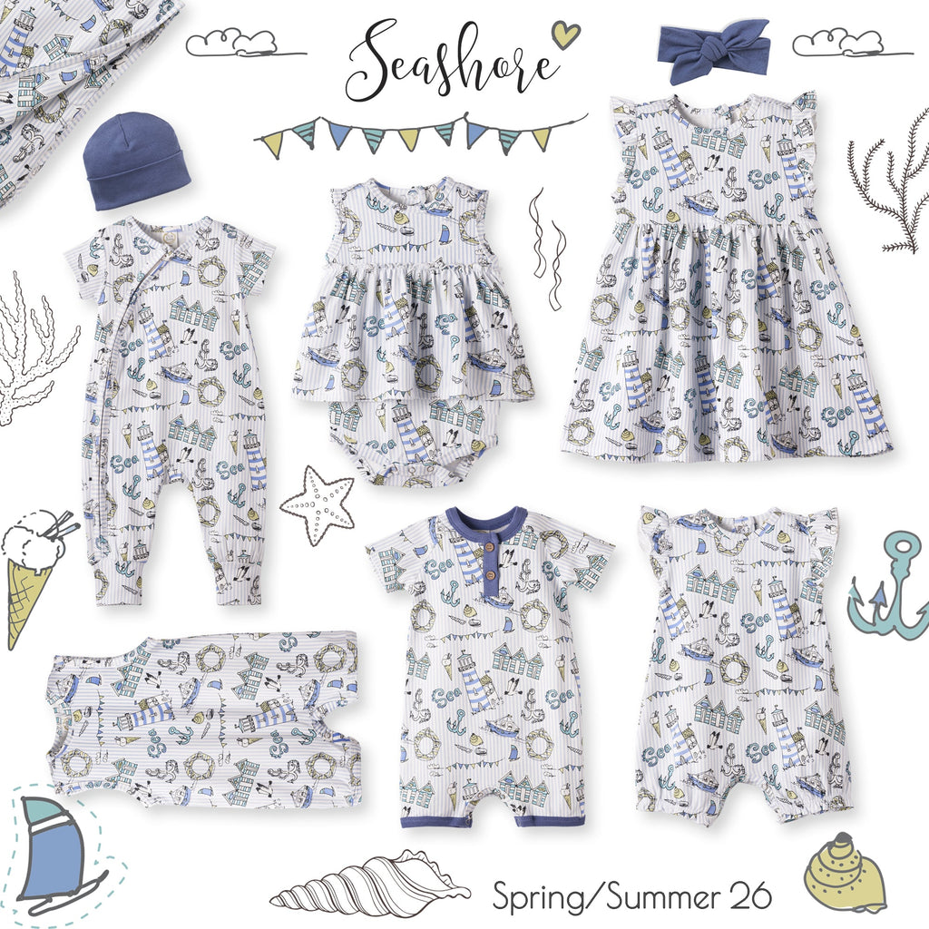 Seashore Stroller Blanket – Soft Bamboo Baby Blanket