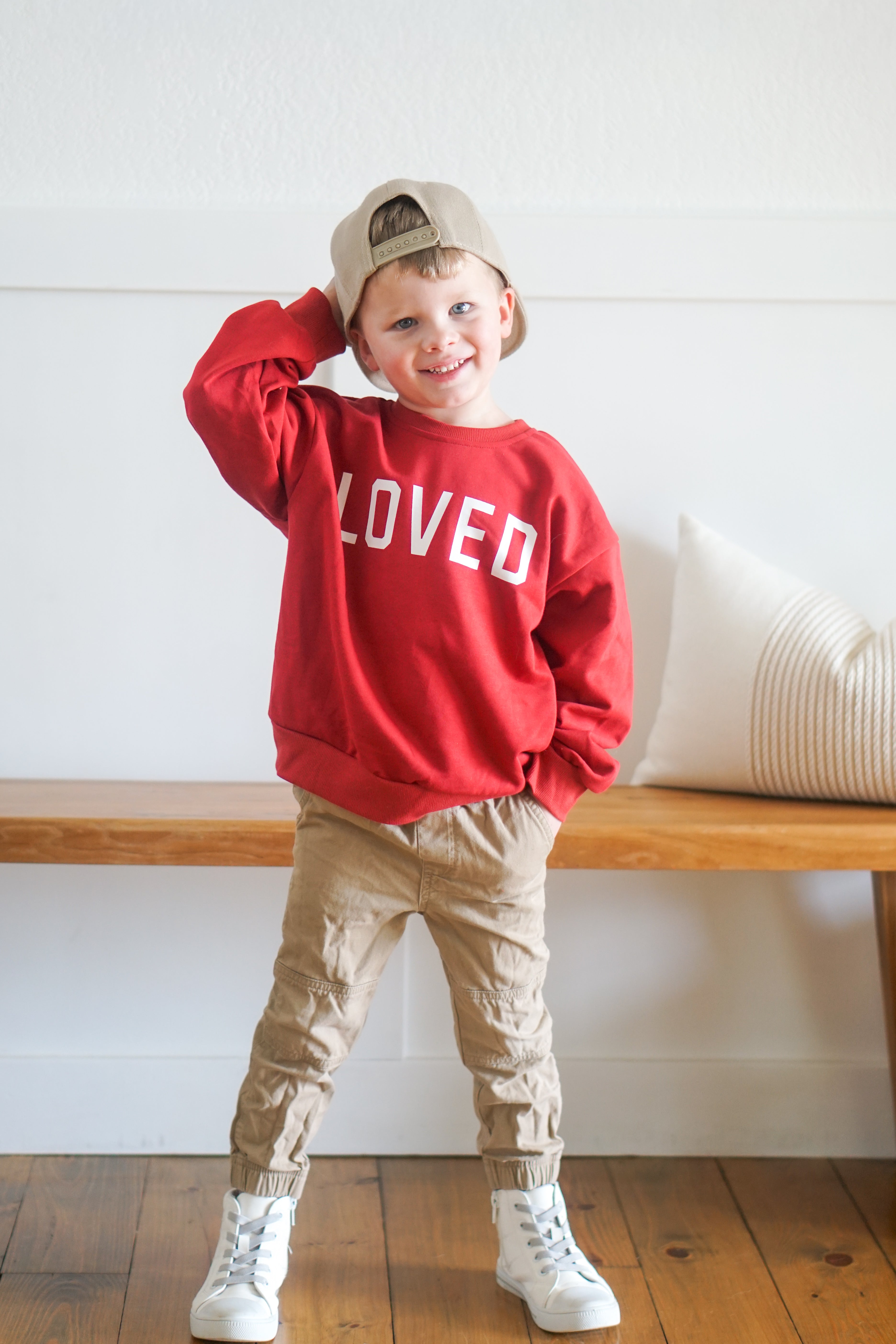 Loved Crewneck Sweatshirt - Red or Pink