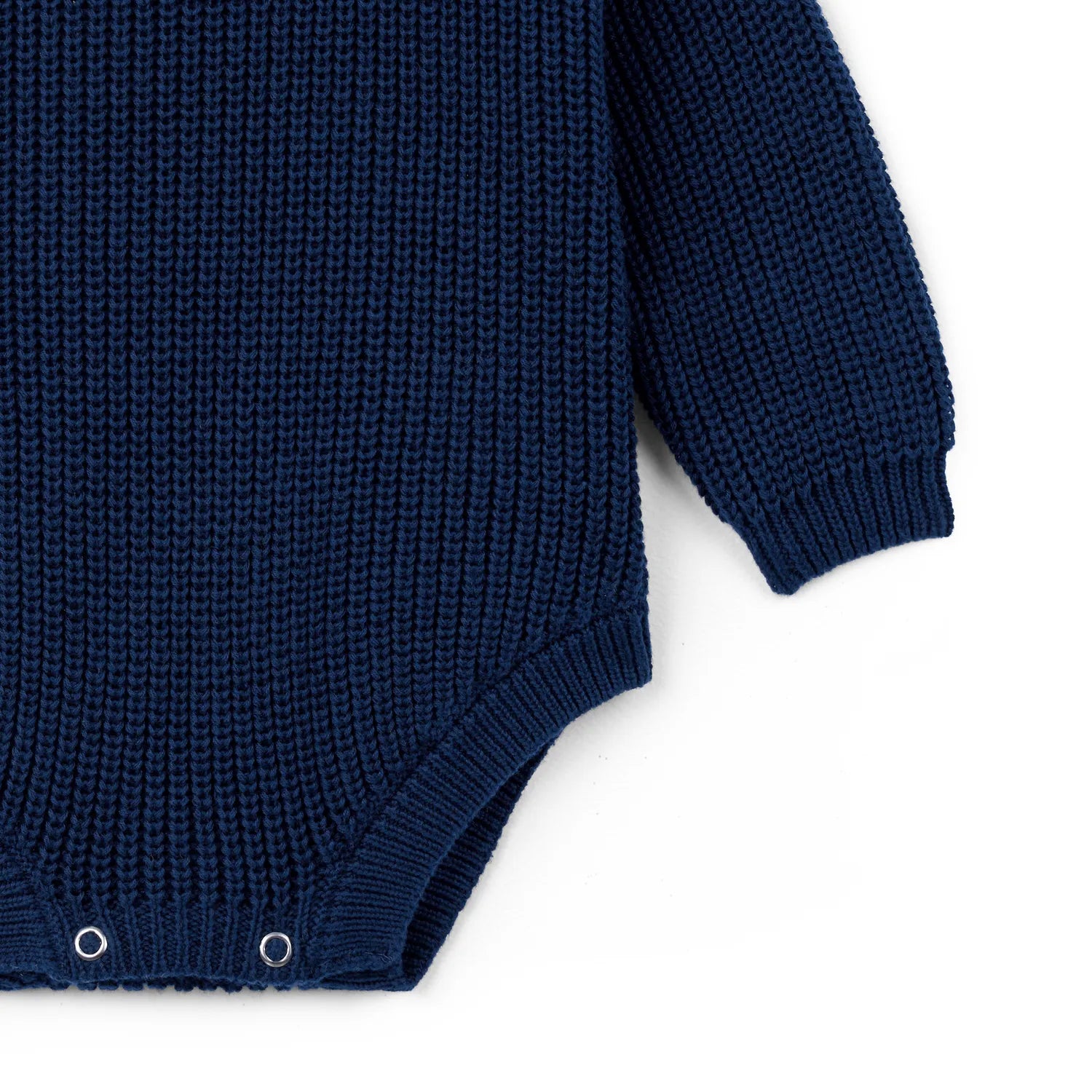 Classic Chunky Knit Baby Romper in Navy