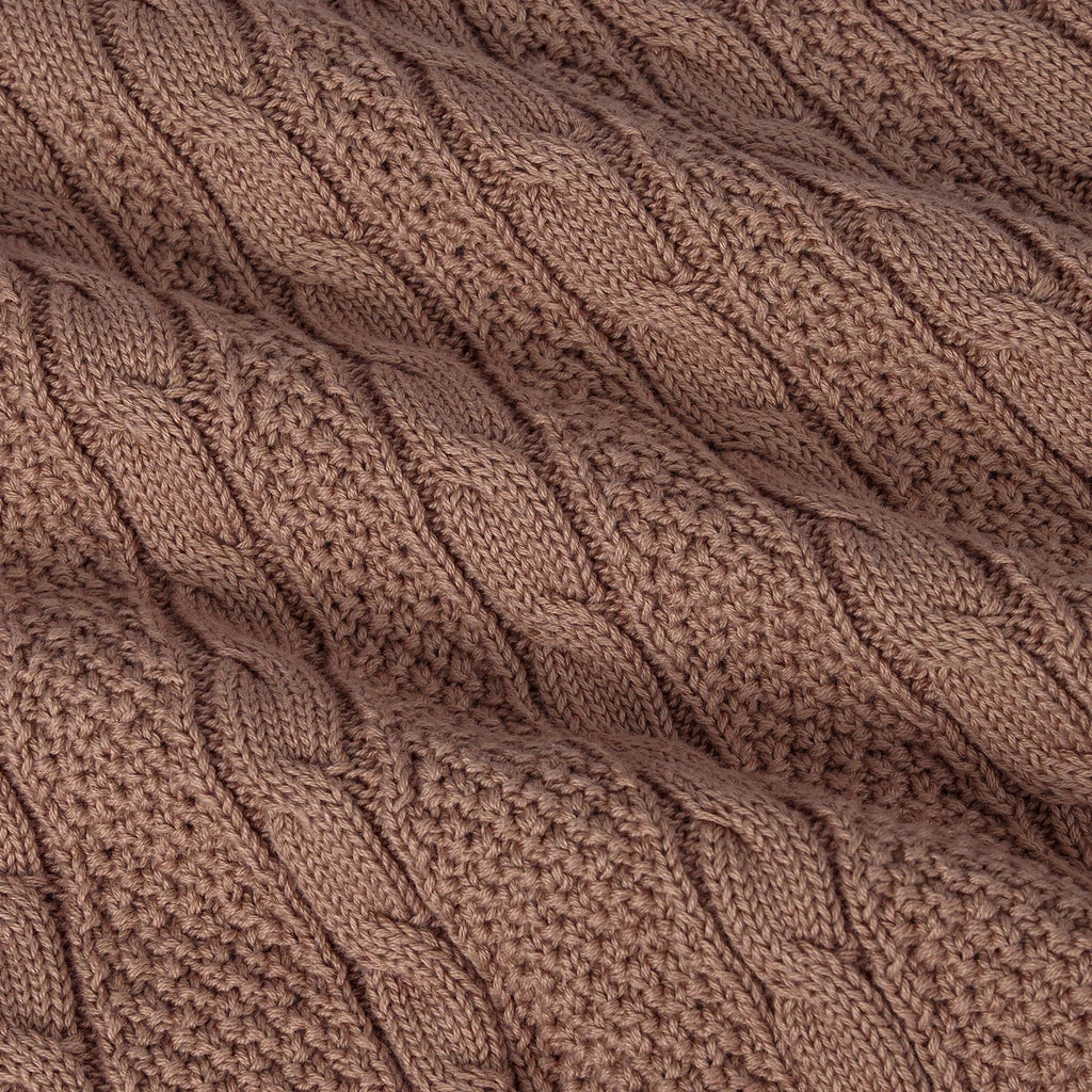 Cable Knit Polo Dress in Mocha