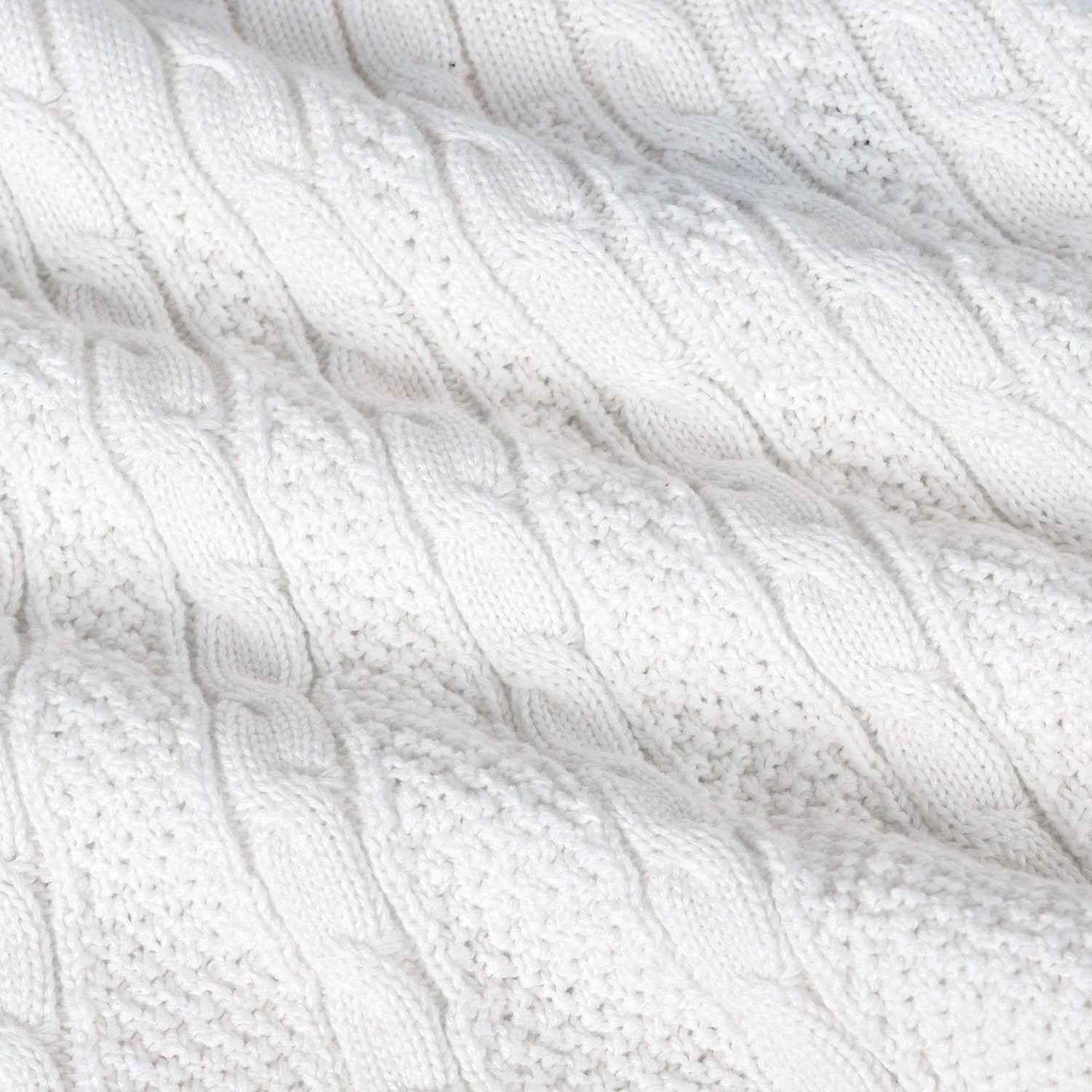 Cable Knit Polo Dress in White