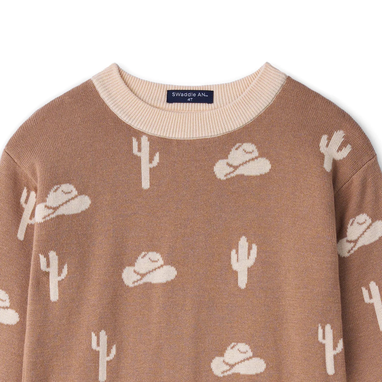 Cactus Knit Long Sleeve Crewneck Sweater