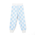 Blue Checker Knit Jogger Pants