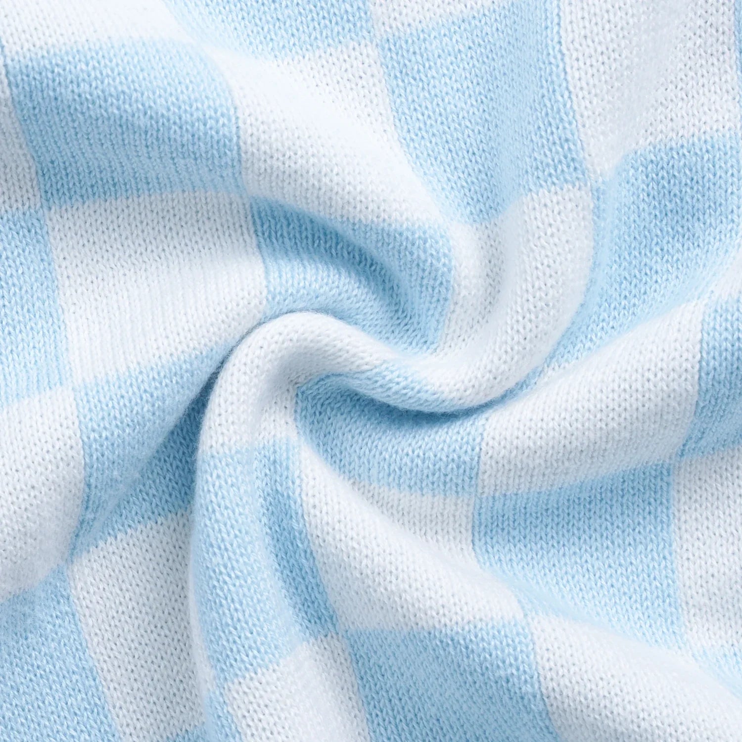 Blue Checker Knit Jogger Pants