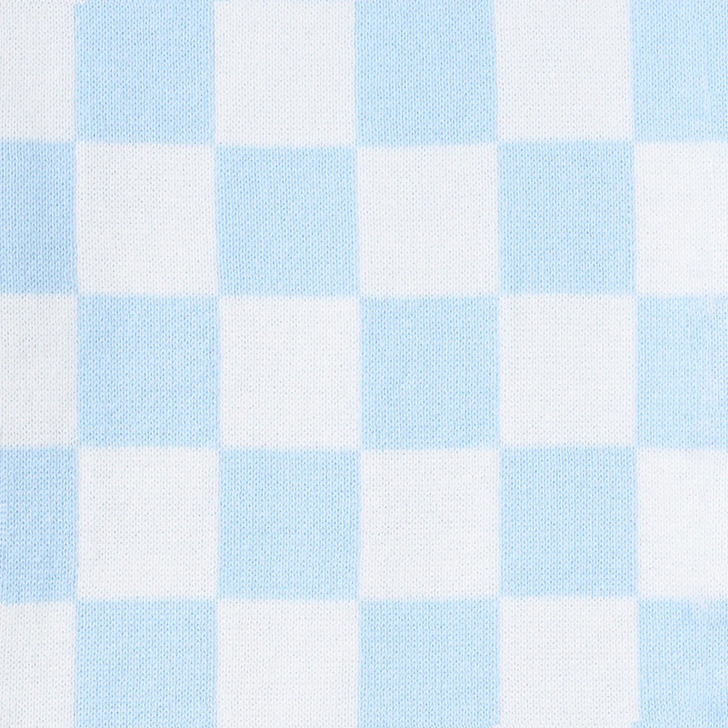 Blue Checker Knit Jogger Pants