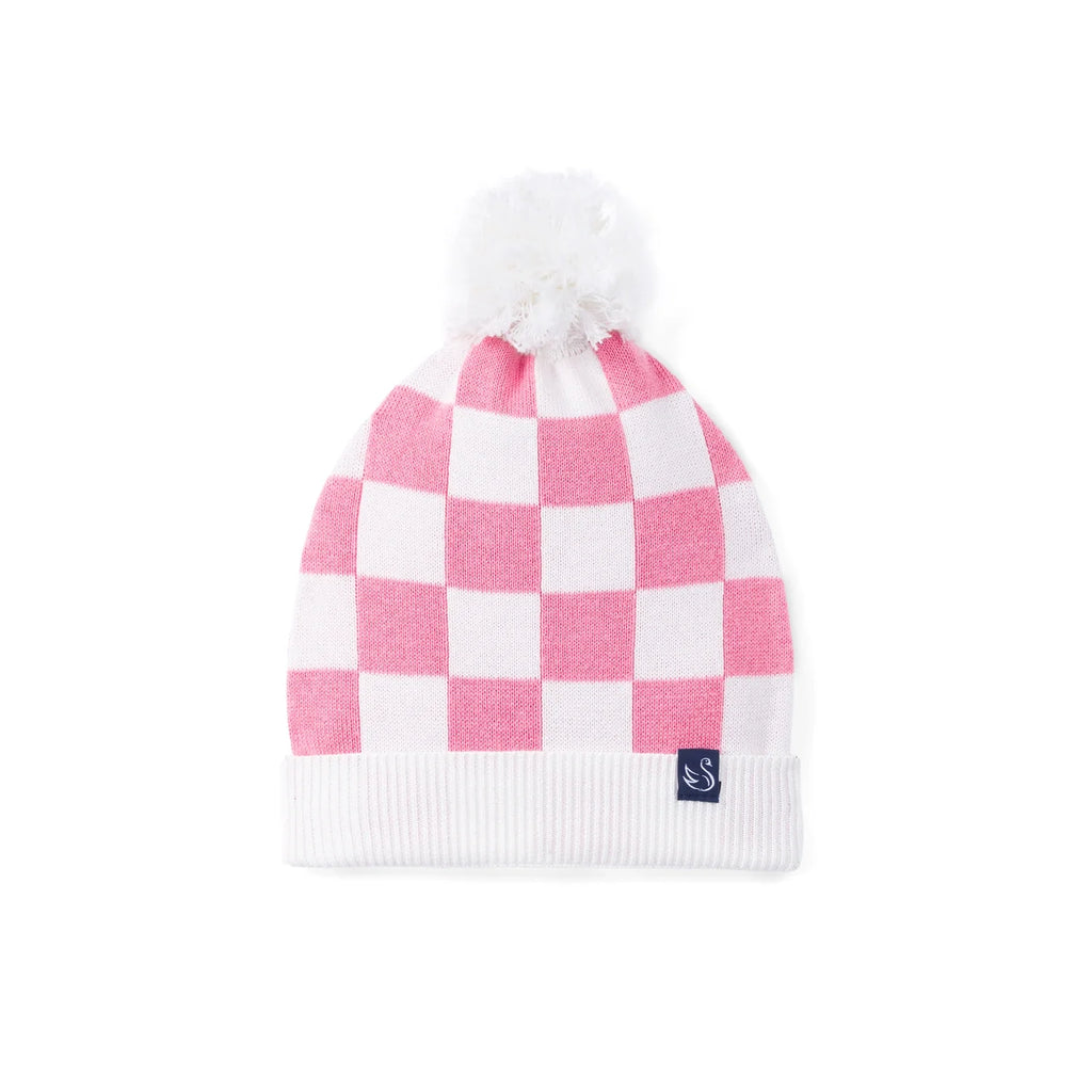 Pink Checker Baby Knit Beanie