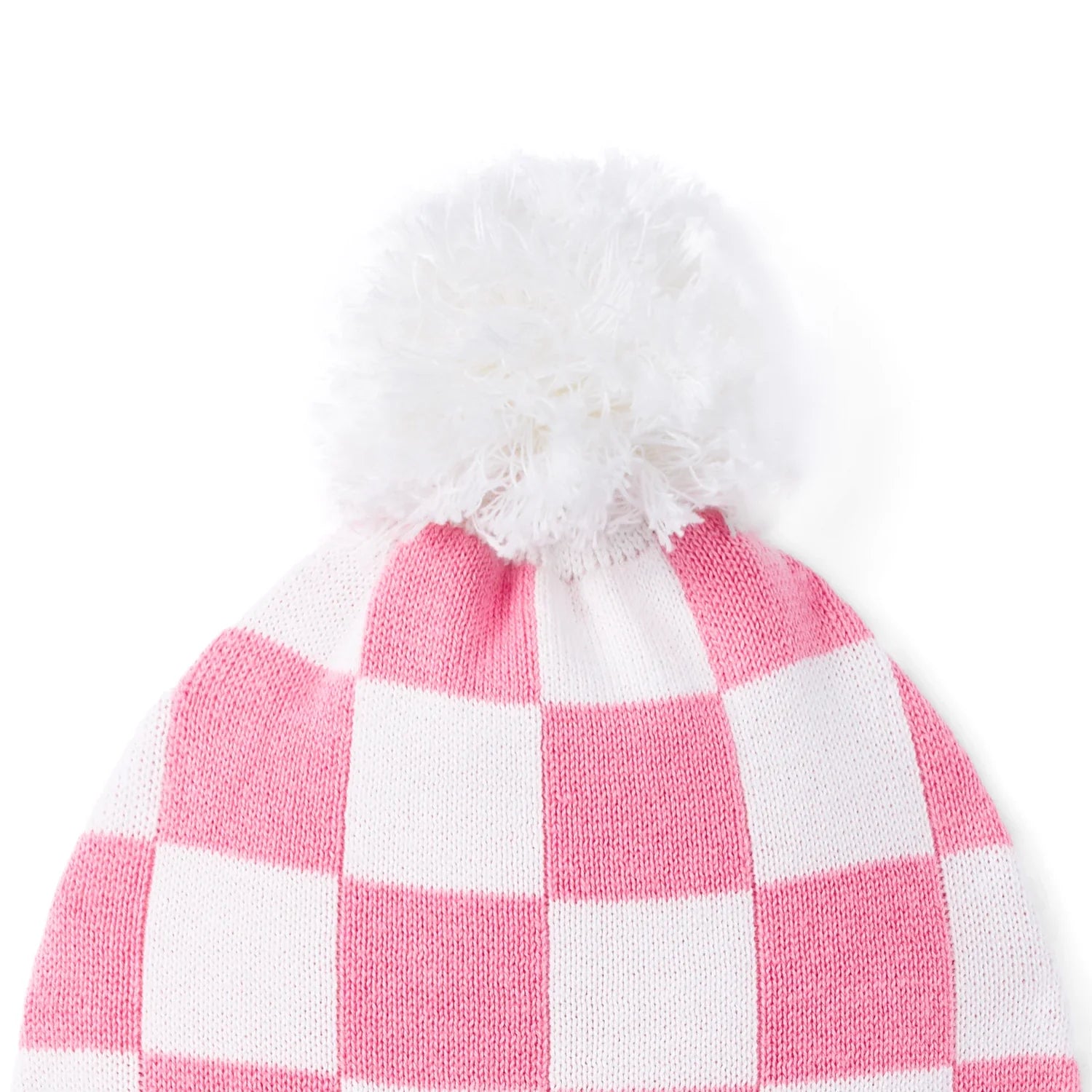 Pink Checker Baby Knit Beanie