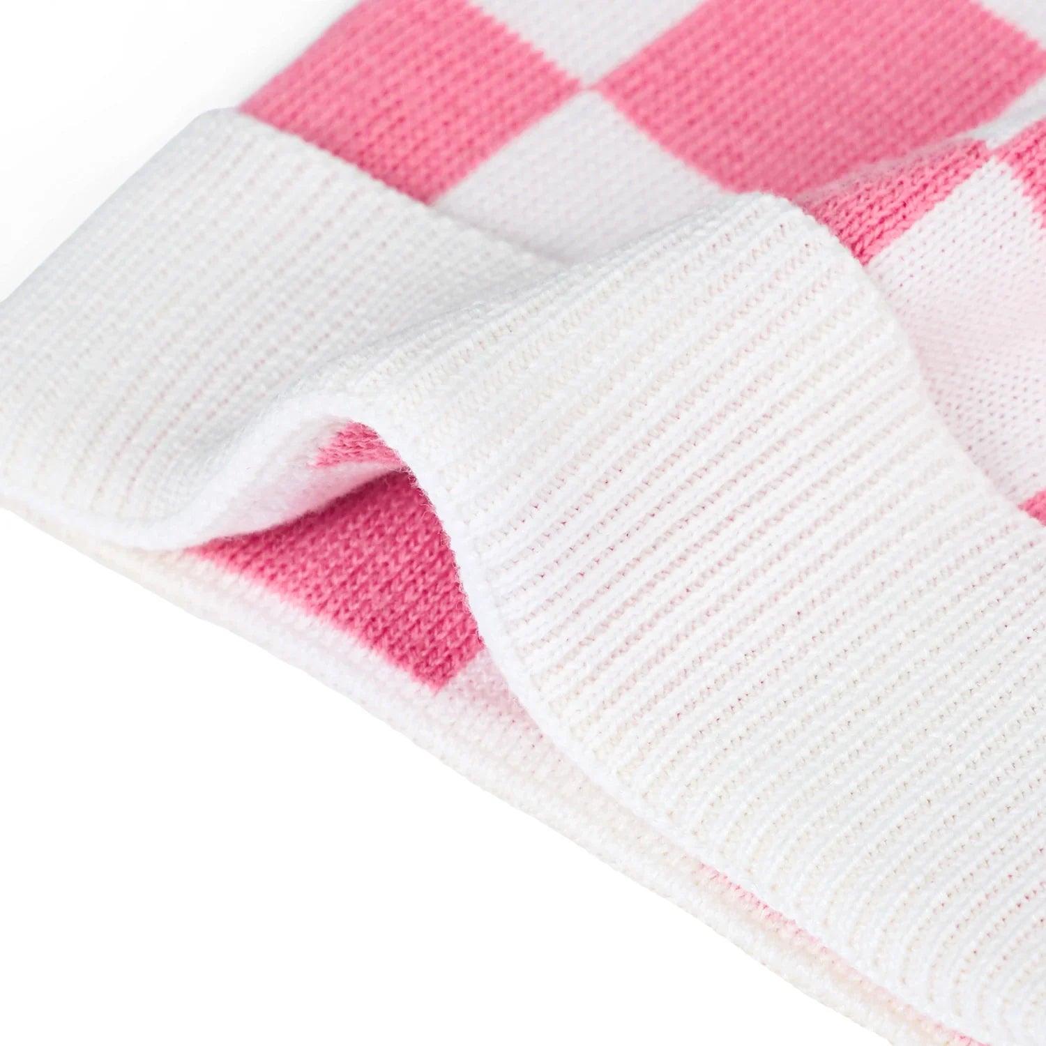 Pink Checker Baby Knit Beanie