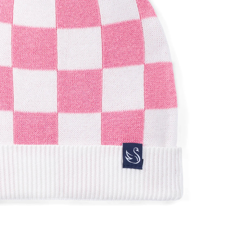 Pink Checker Baby Knit Beanie