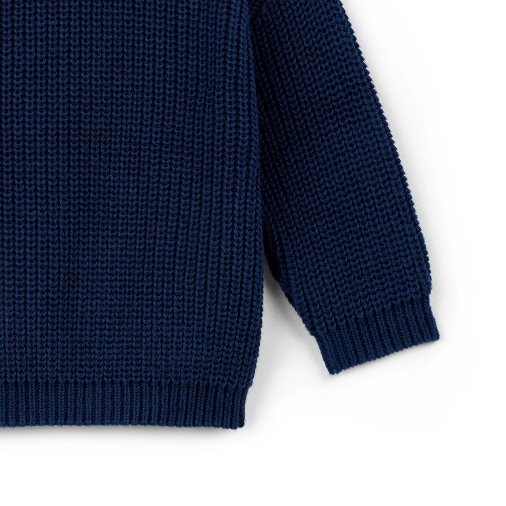 Classic Knit Baby Sweater in Navy