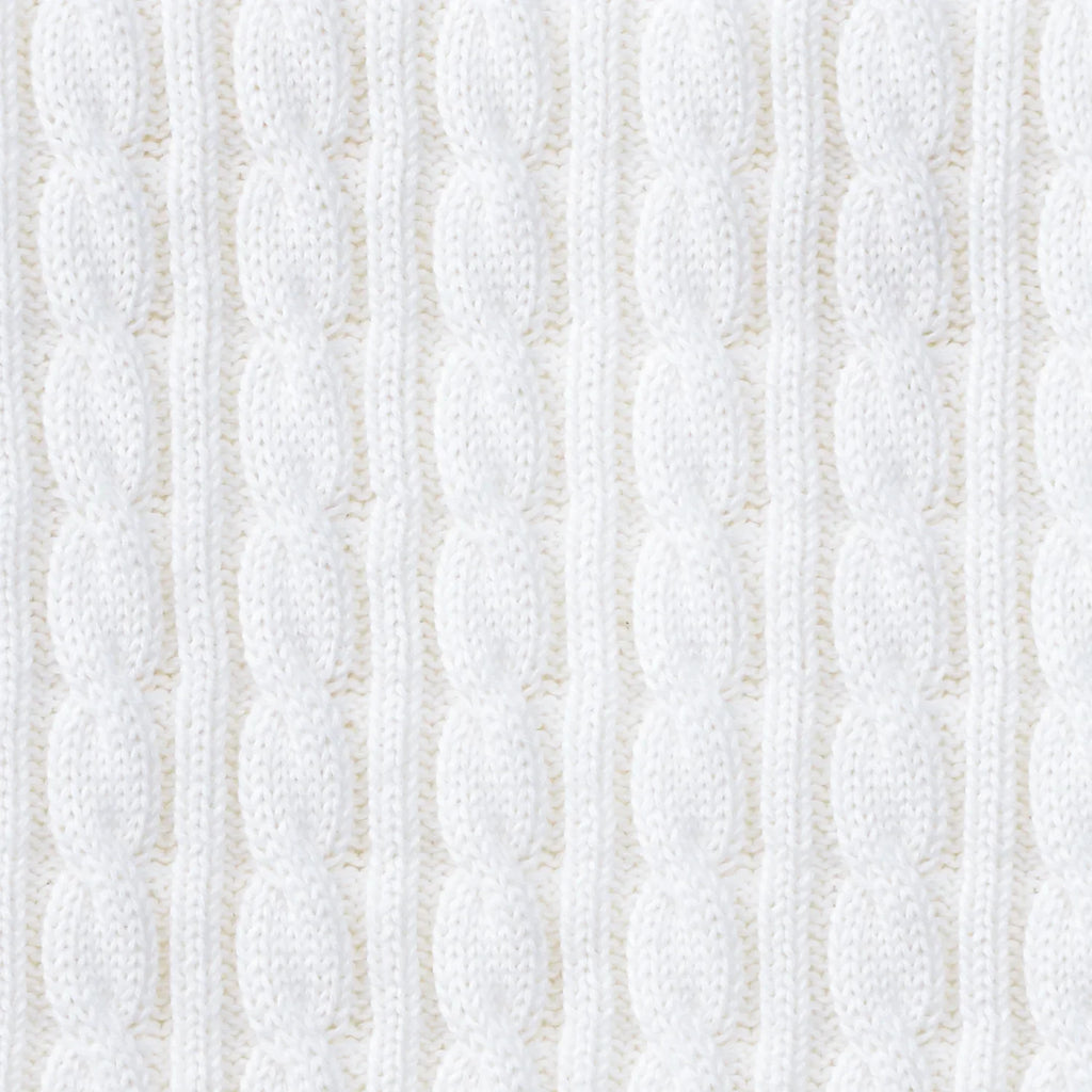 Classic Cable Knit Baby Sweater in White