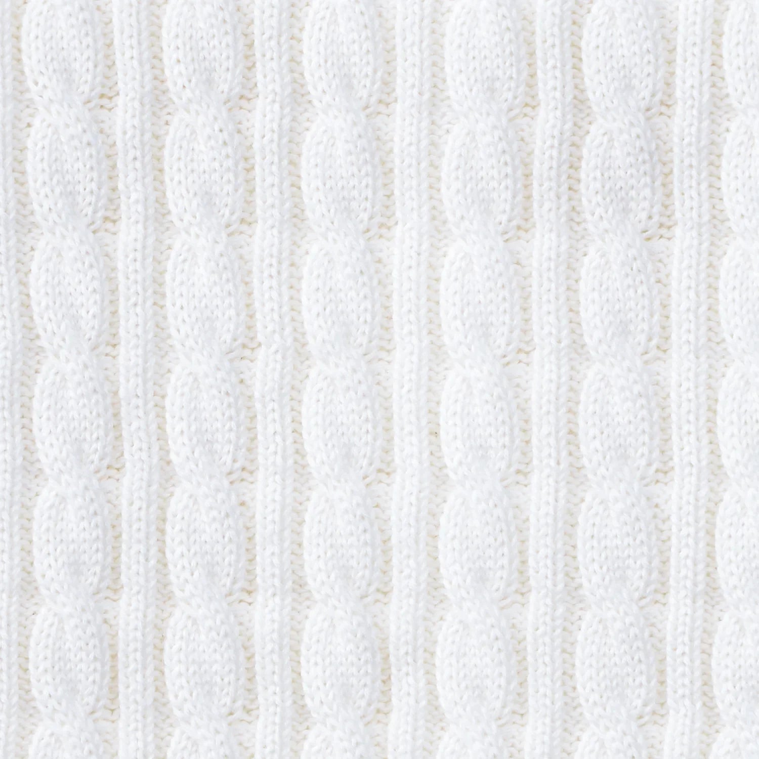 Classic Cable Knit Baby Sweater in White