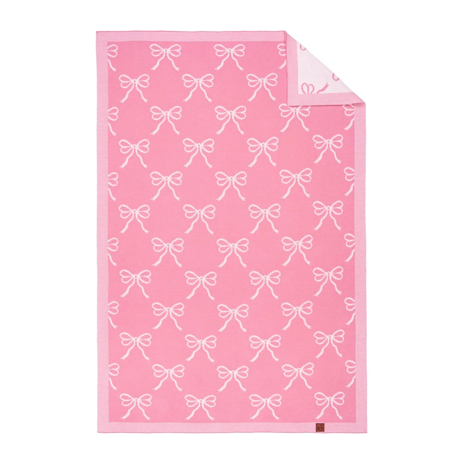 Coquette Bow Jacquard Knit Baby Blanket