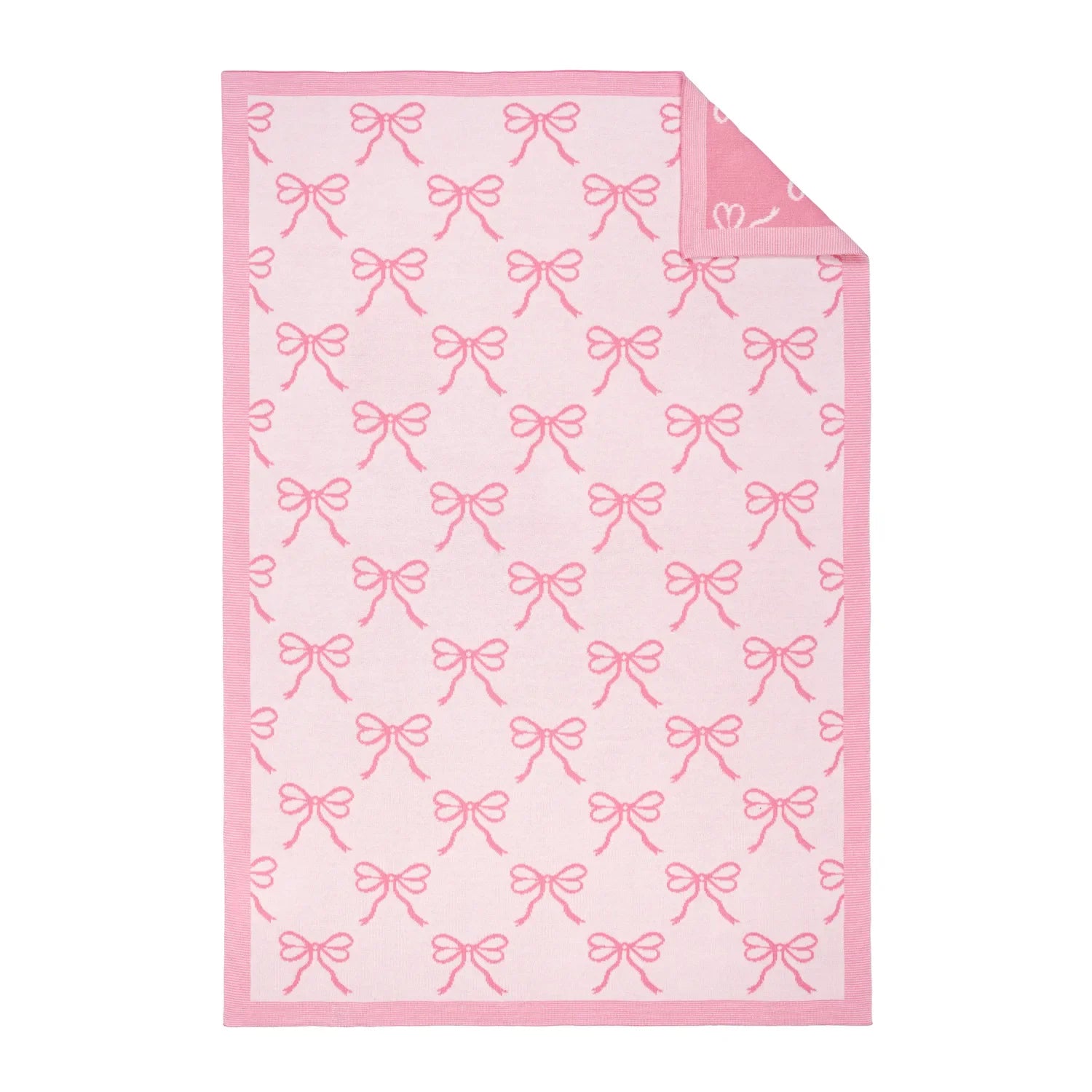 Coquette Bow Jacquard Knit Baby Blanket