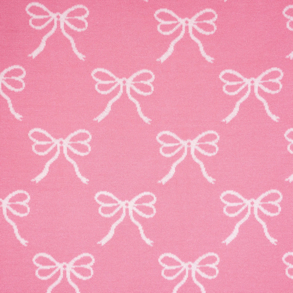 Coquette Bow Jacquard Knit Baby Blanket