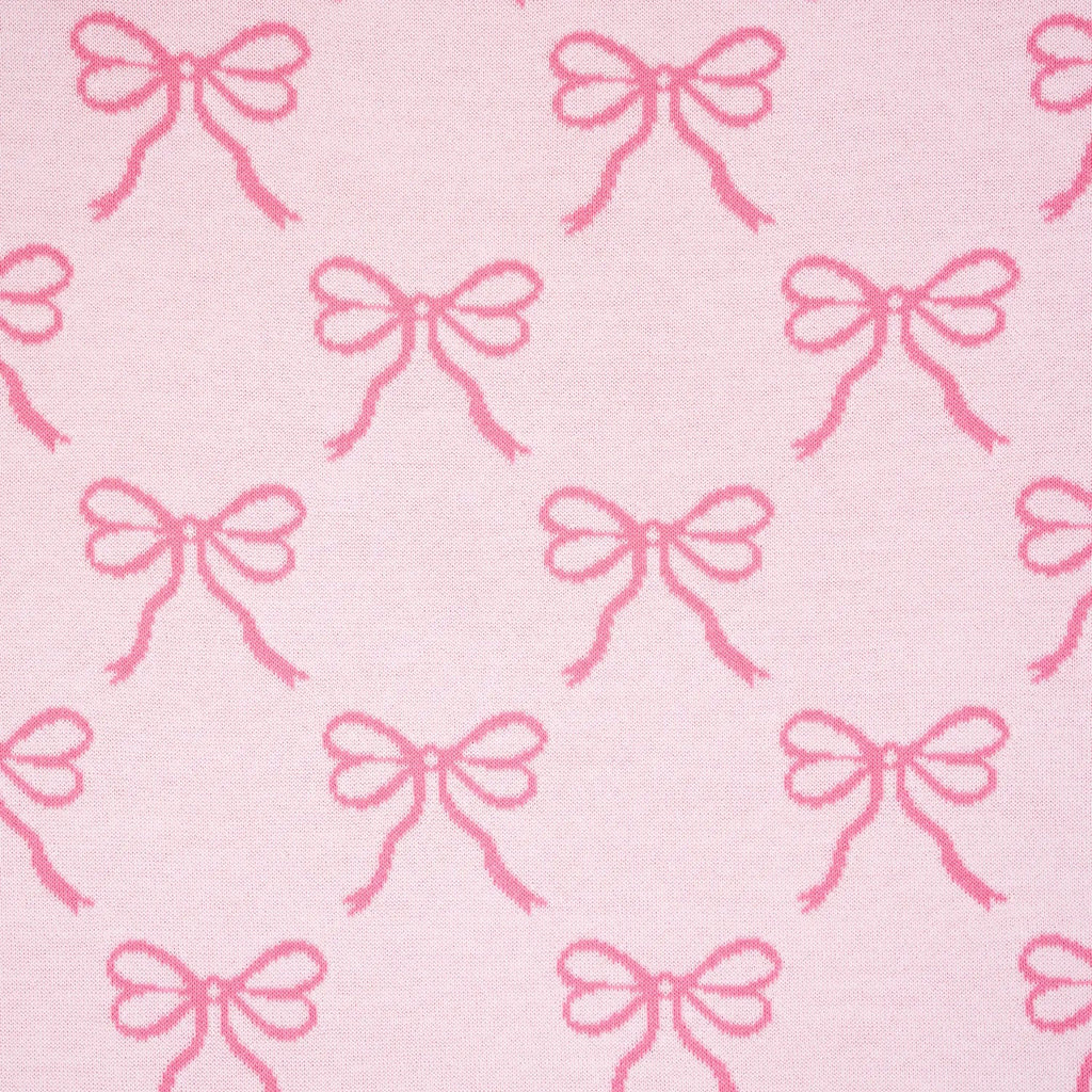 Coquette Bow Jacquard Knit Baby Blanket