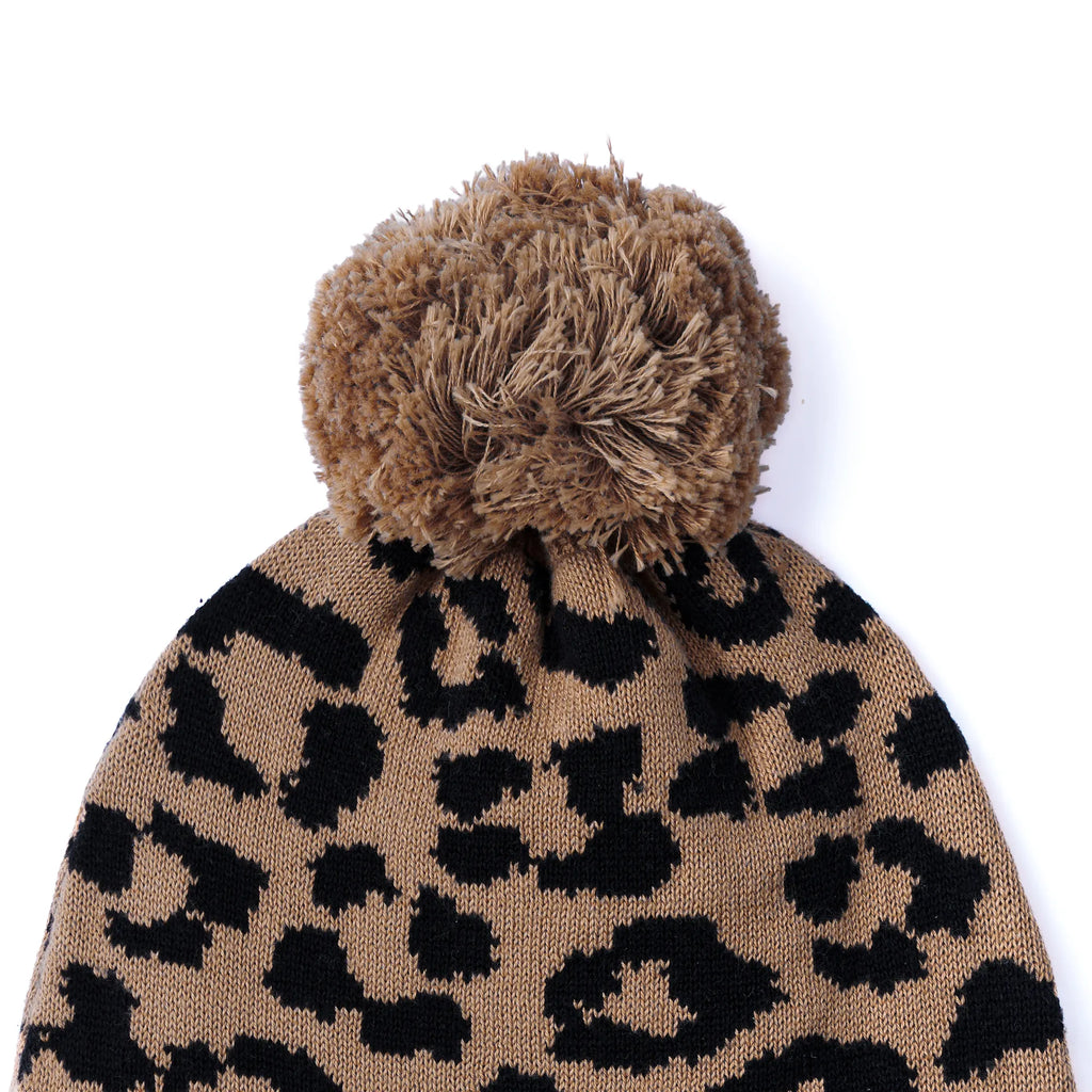 Leopard Baby Knit Beanie