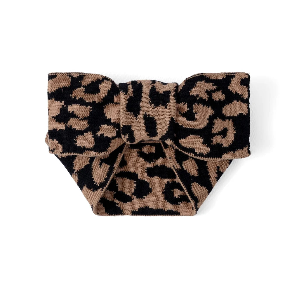 Leopard Knitted Oversized Topknot