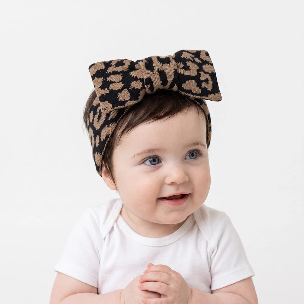 Leopard Knitted Oversized Topknot