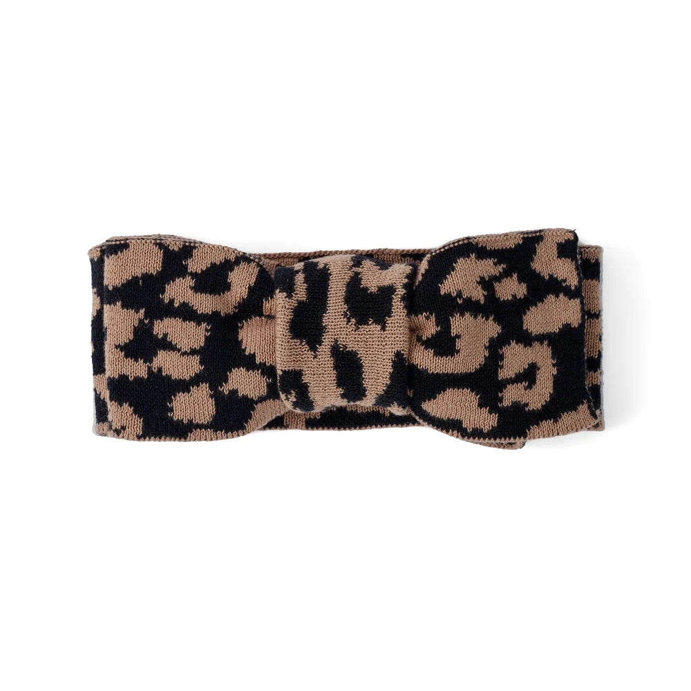 Leopard Knitted Oversized Topknot
