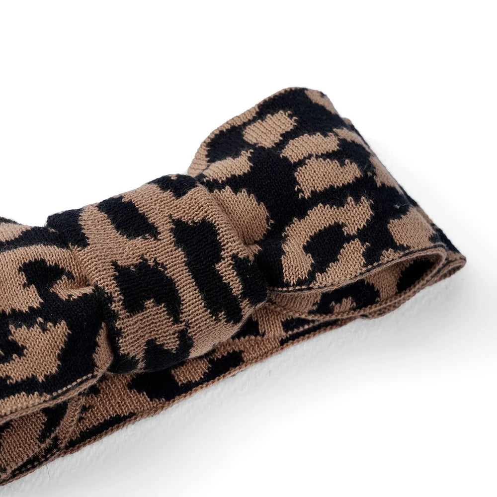 Leopard Knitted Oversized Topknot