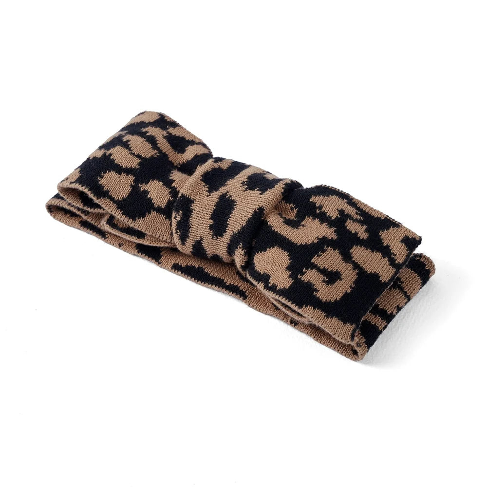 Leopard Knitted Oversized Topknot