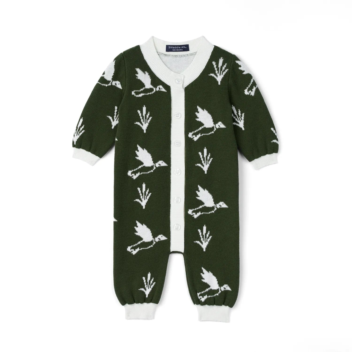 Mallard Duck Baby Knit Button Romper