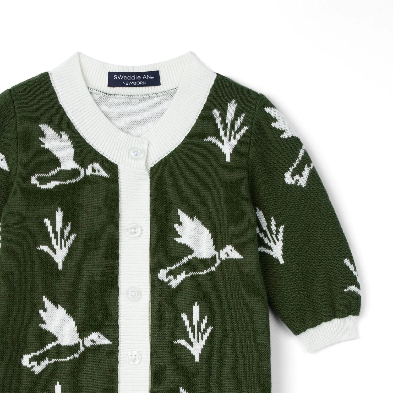 Mallard Duck Baby Knit Button Romper