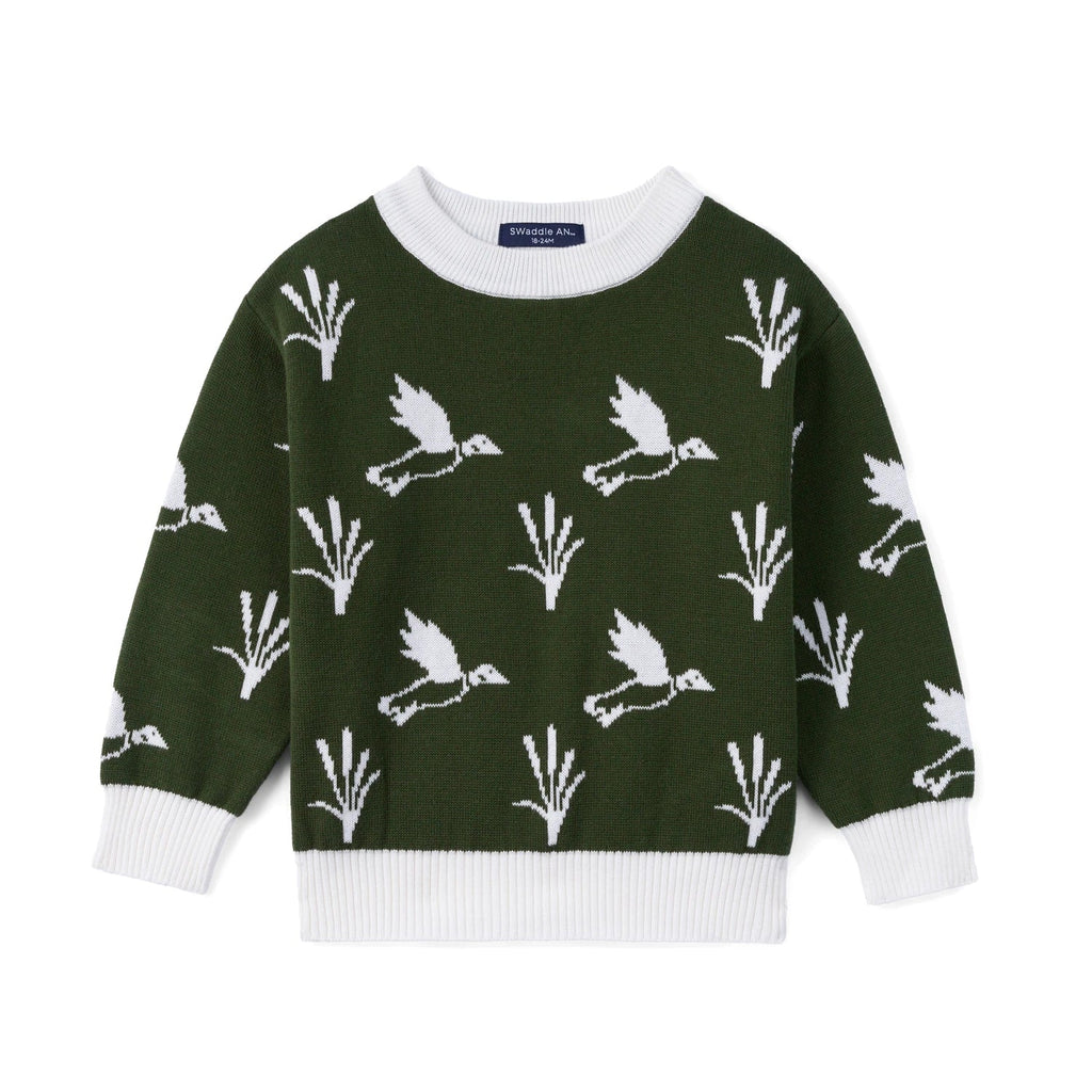 Mallard Duck Knit Long Sleeve Crewneck Sweater