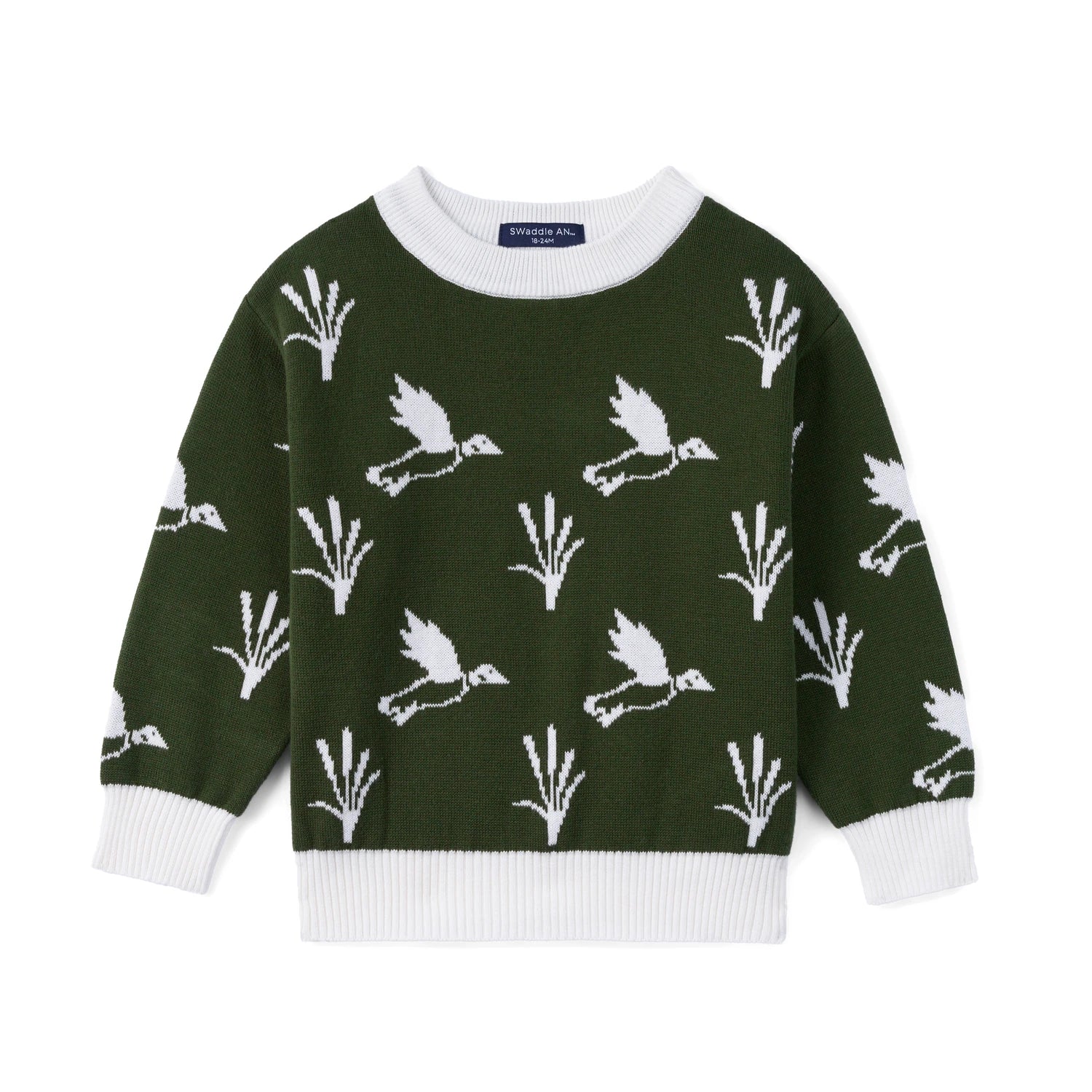 Mallard Duck Knit Long Sleeve Crewneck Sweater