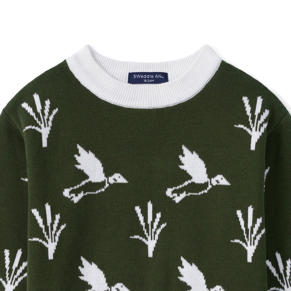 Mallard Duck Knit Long Sleeve Crewneck Sweater