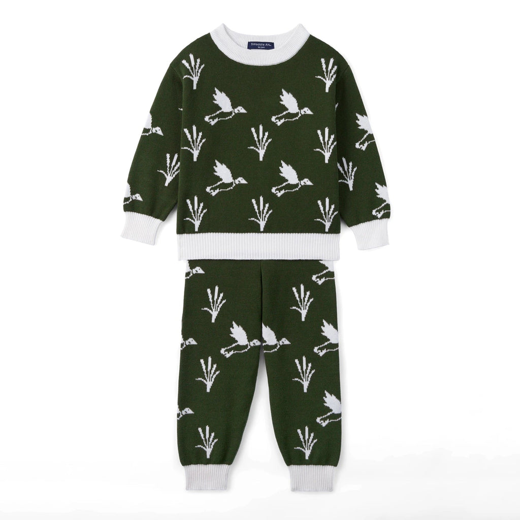 Mallard Duck Knit Long Sleeve Crewneck Sweater