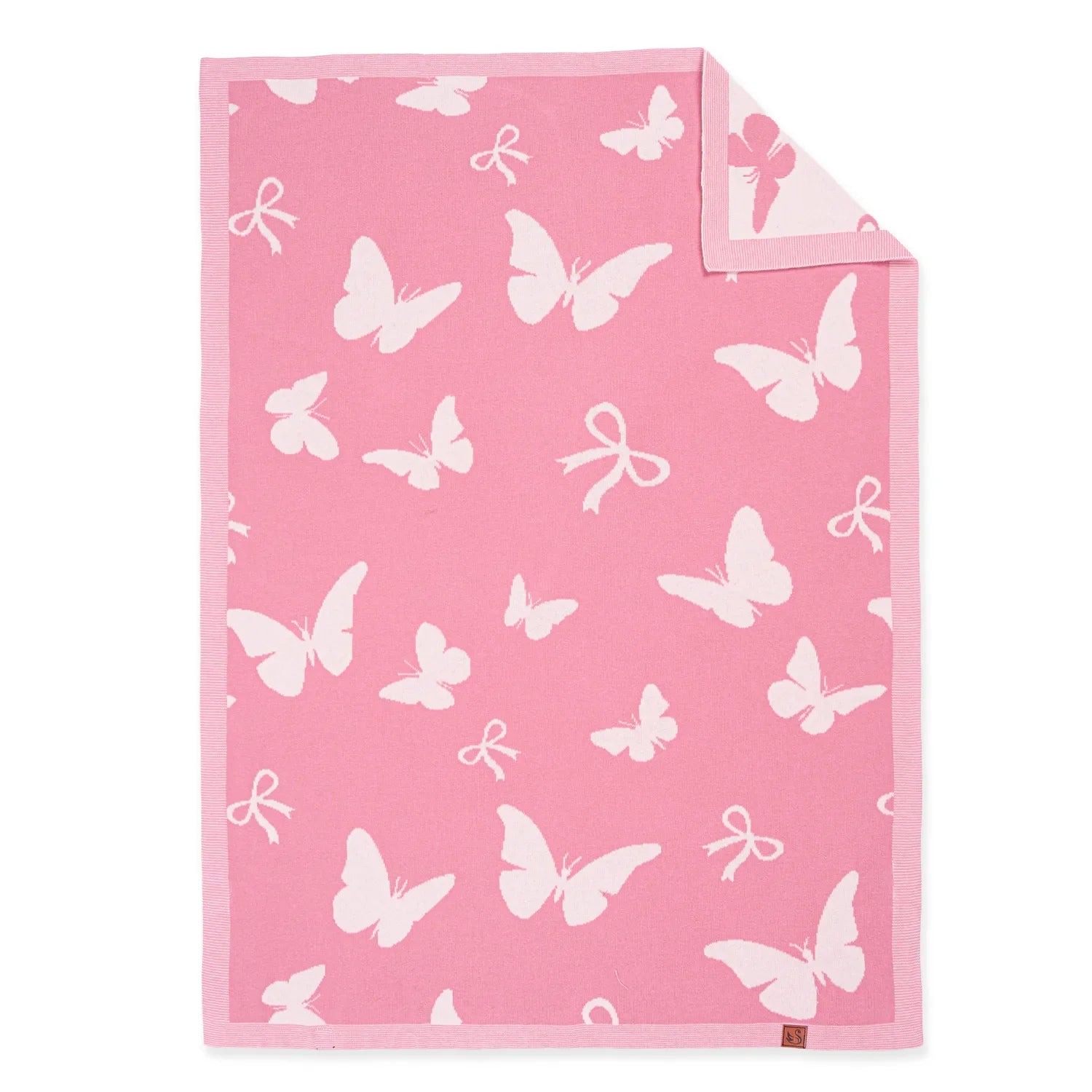 Butterfly Jacquard Knit Baby Blanket