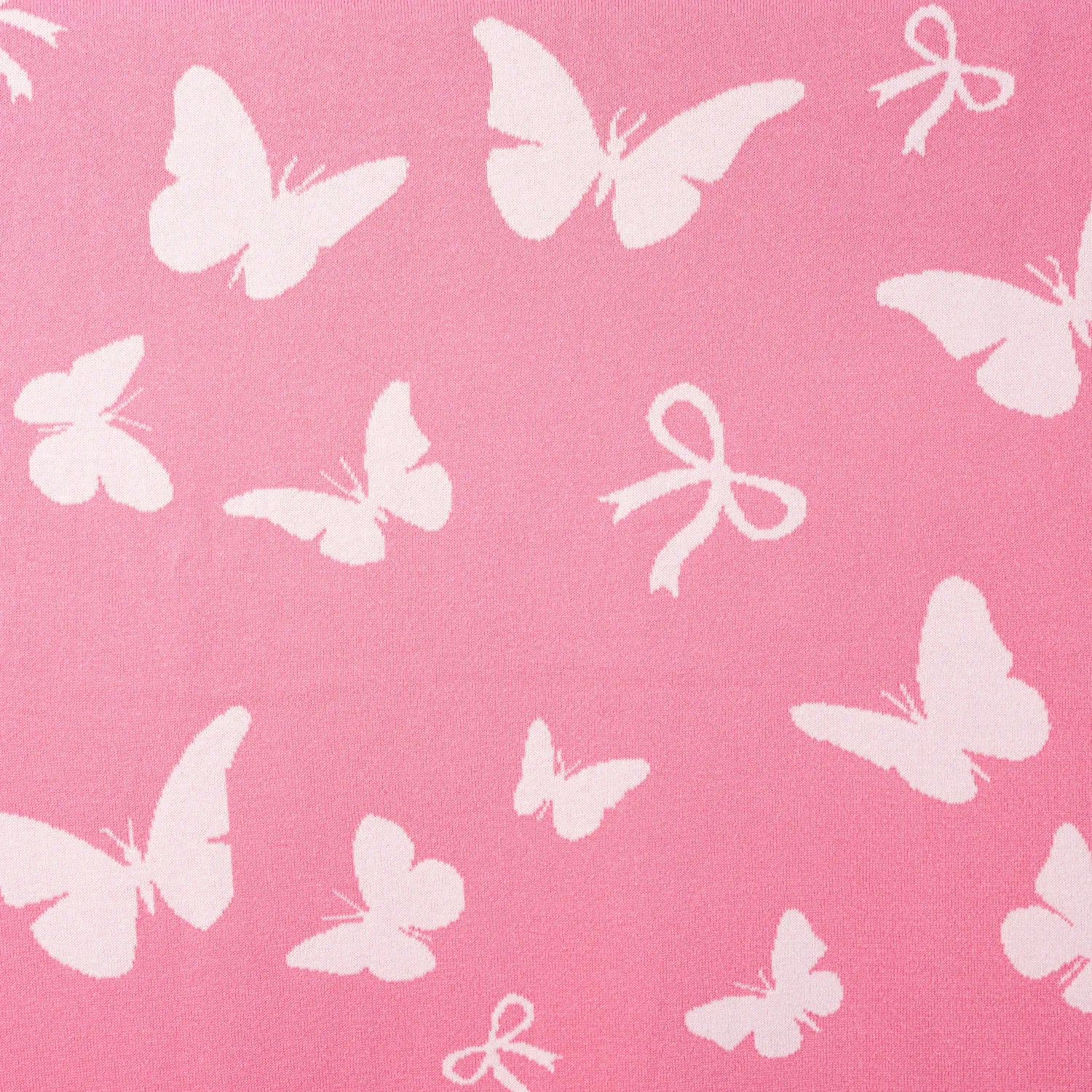Butterfly Jacquard Knit Baby Blanket