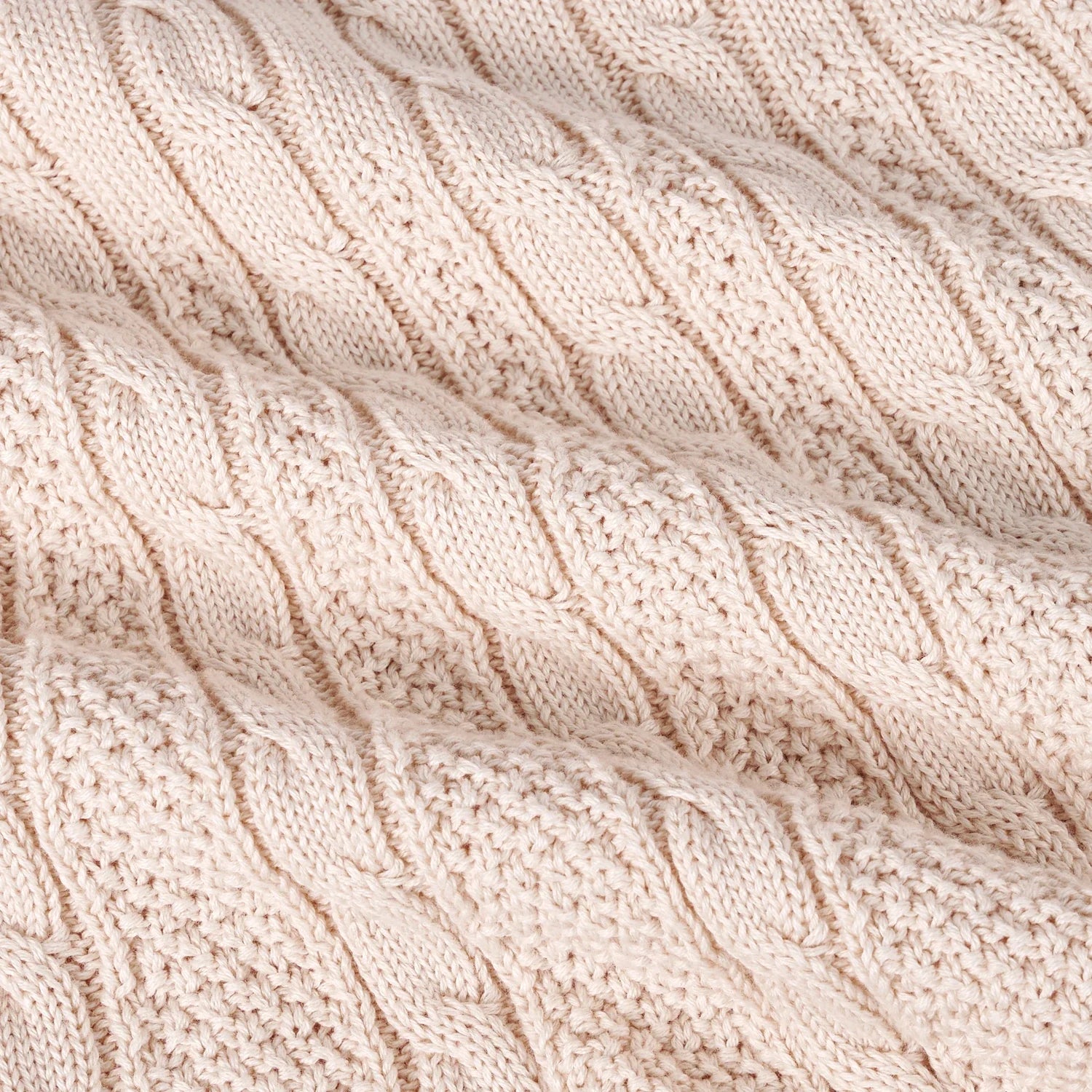 Cable Knit Polo Dress in Beige