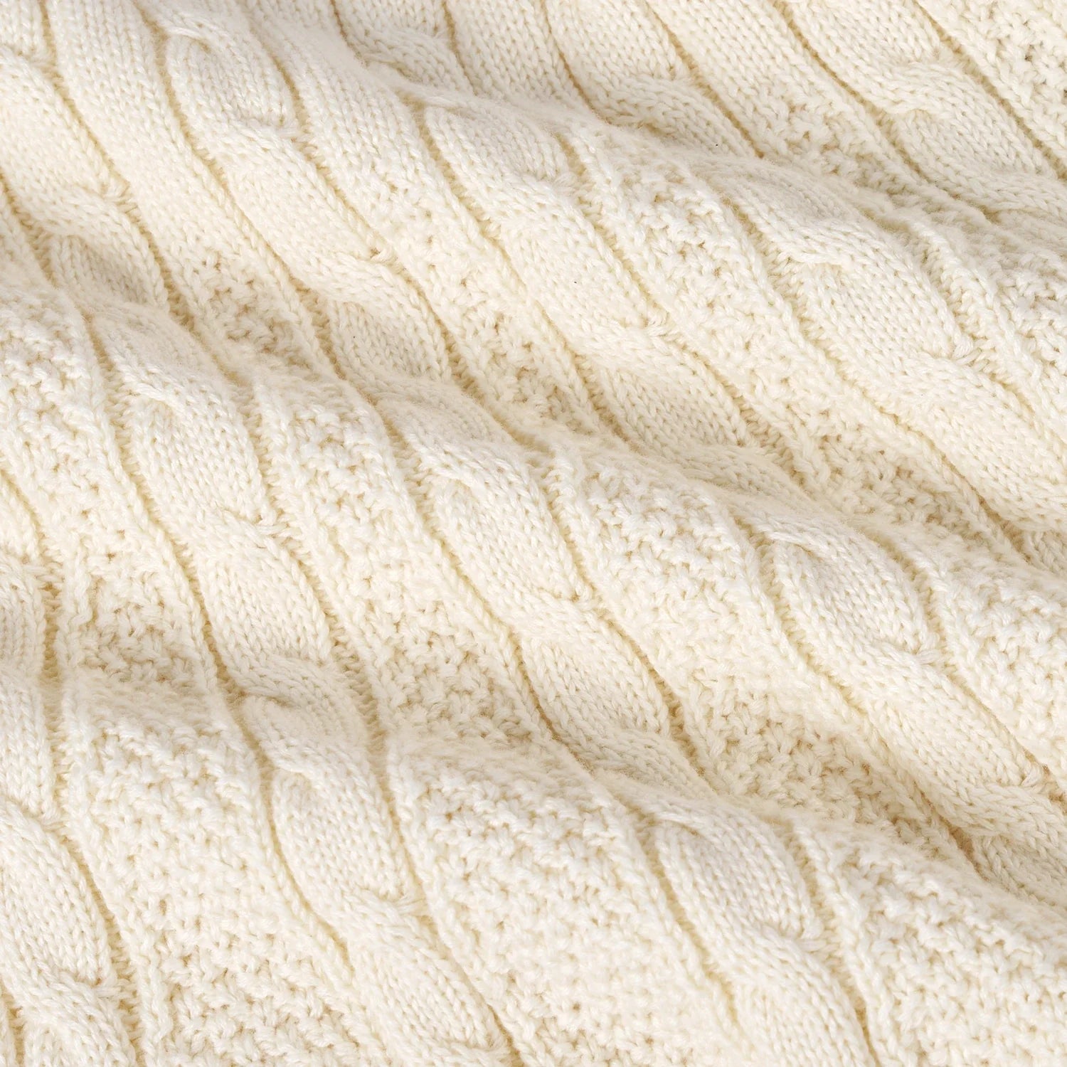 Cable Knit Polo Dress in Cream