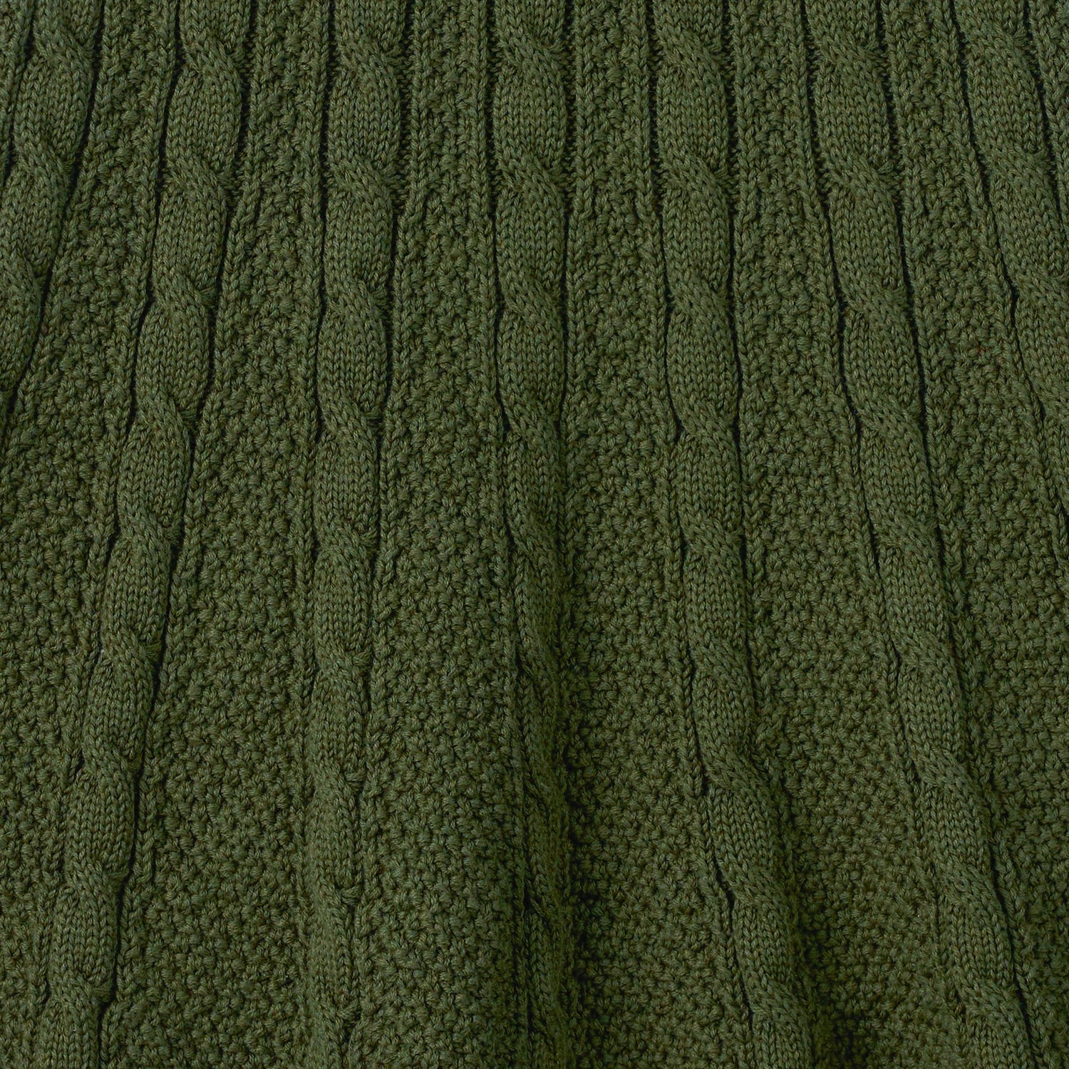 Cable Knit Polo Dress in Forest Green
