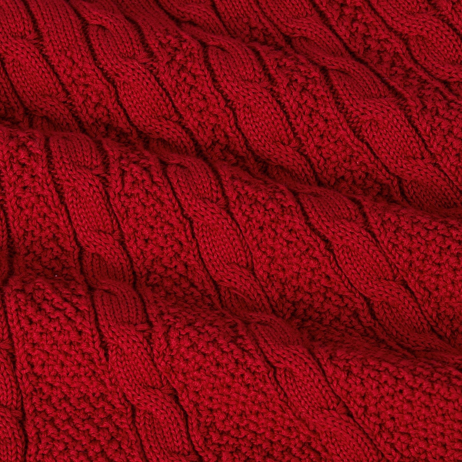 Cable Knit Polo Dress in Red Xmas