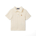 Cable Knit Polo Sweater in Cream