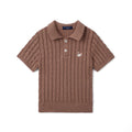 Cable Knit Polo Sweater in Mocha