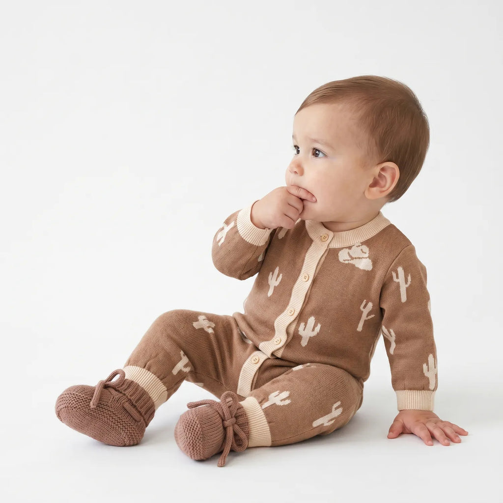 Cactus Baby Knit Button Romper